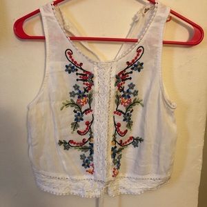 embroidered tank